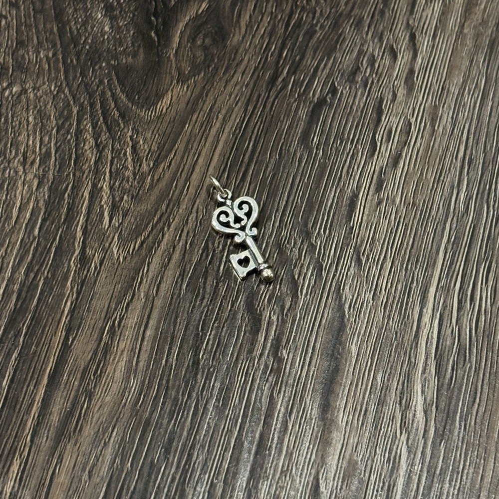 James Avery Silver Heart Key Charm